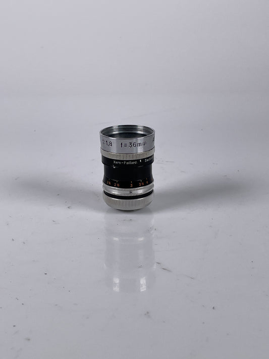 Bolex Paillard Kern Switar 36mm F1.8 D Mount Lens 8mm Cine