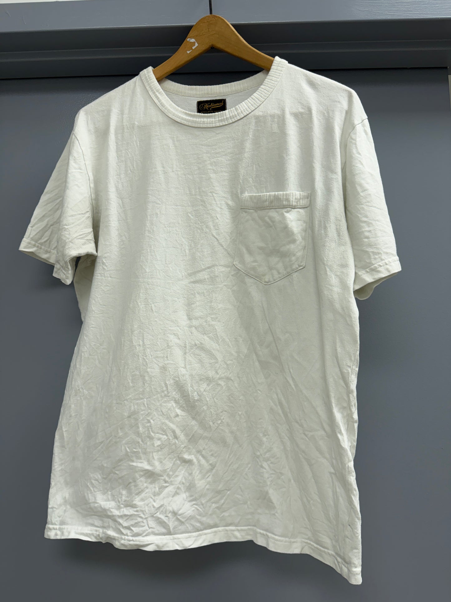 national athletic goods pocket tshirt tee sz 42 white