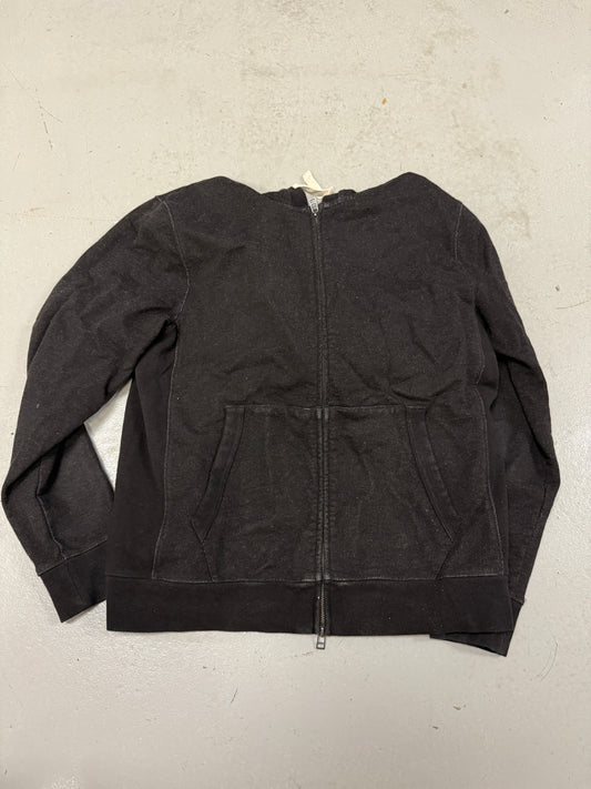Taylor Stitch Hoodie Mens 42 Large Black Herringbone Knit Full Zip Sweatshirt Cotton
