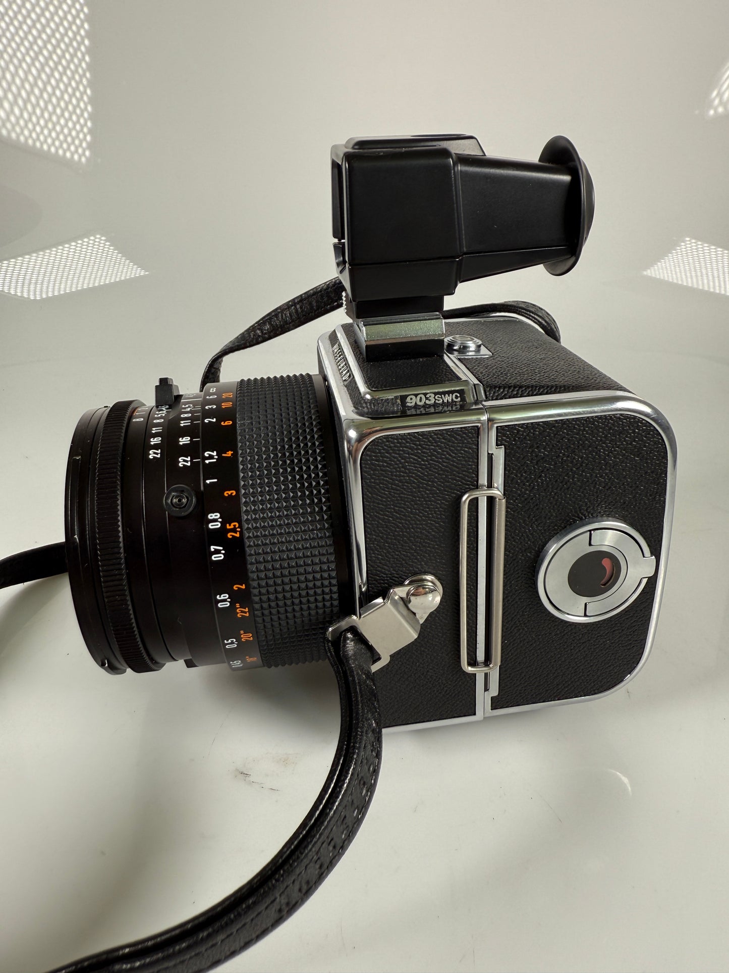 Hasselblad 903 SWC Camera Biogon 38mm Lens Finder, hood, A12 Back Chrome