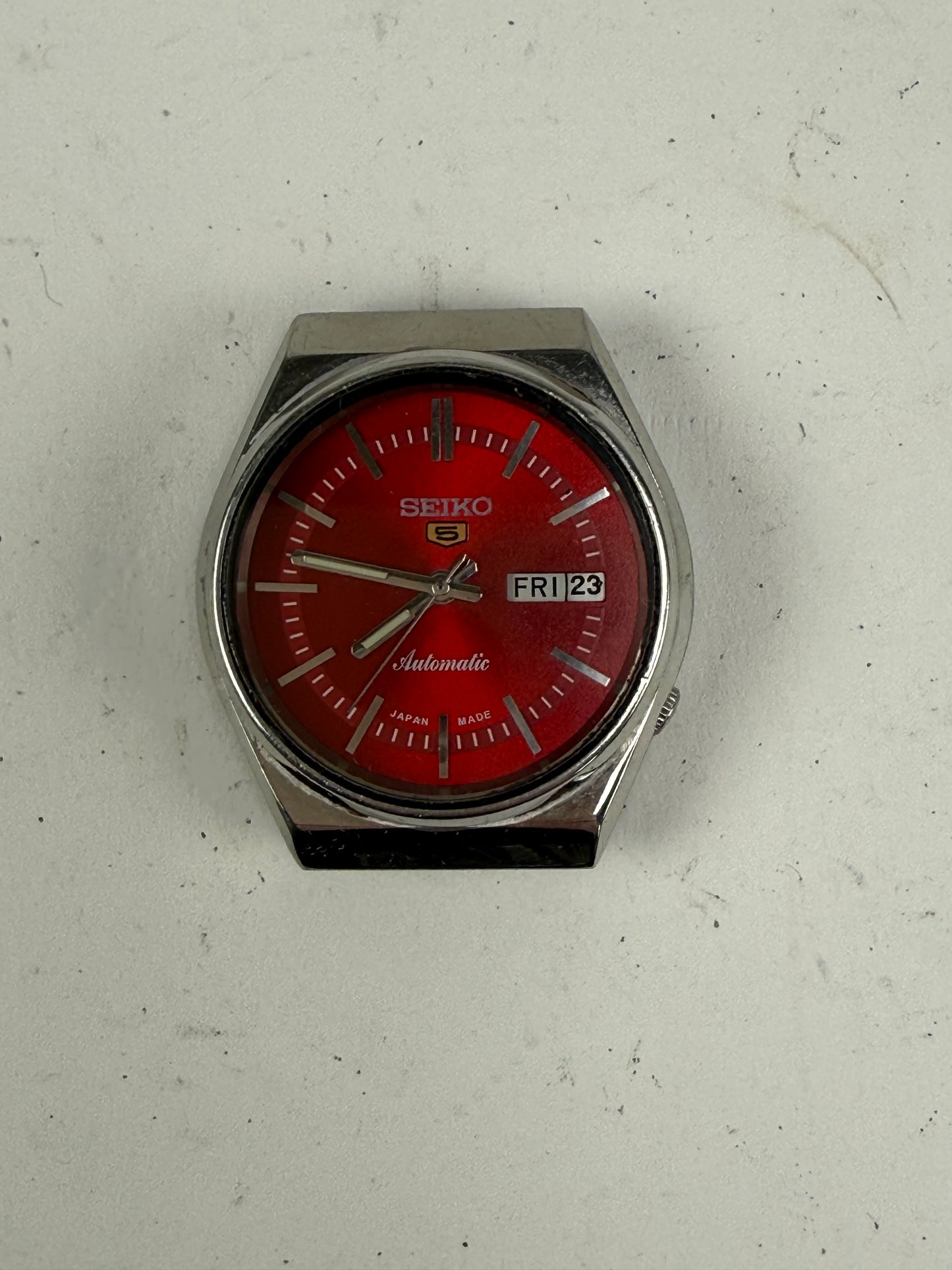 SEIKO 5 watch Automatic 6309-8840 Day / Date Indicator Red Dial RARE