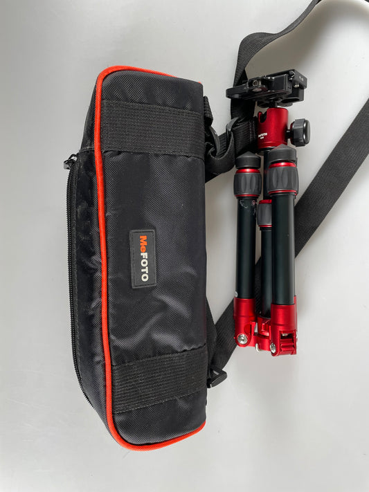 MeFoto Tripod red A0320 Q00 Ball Head, Case