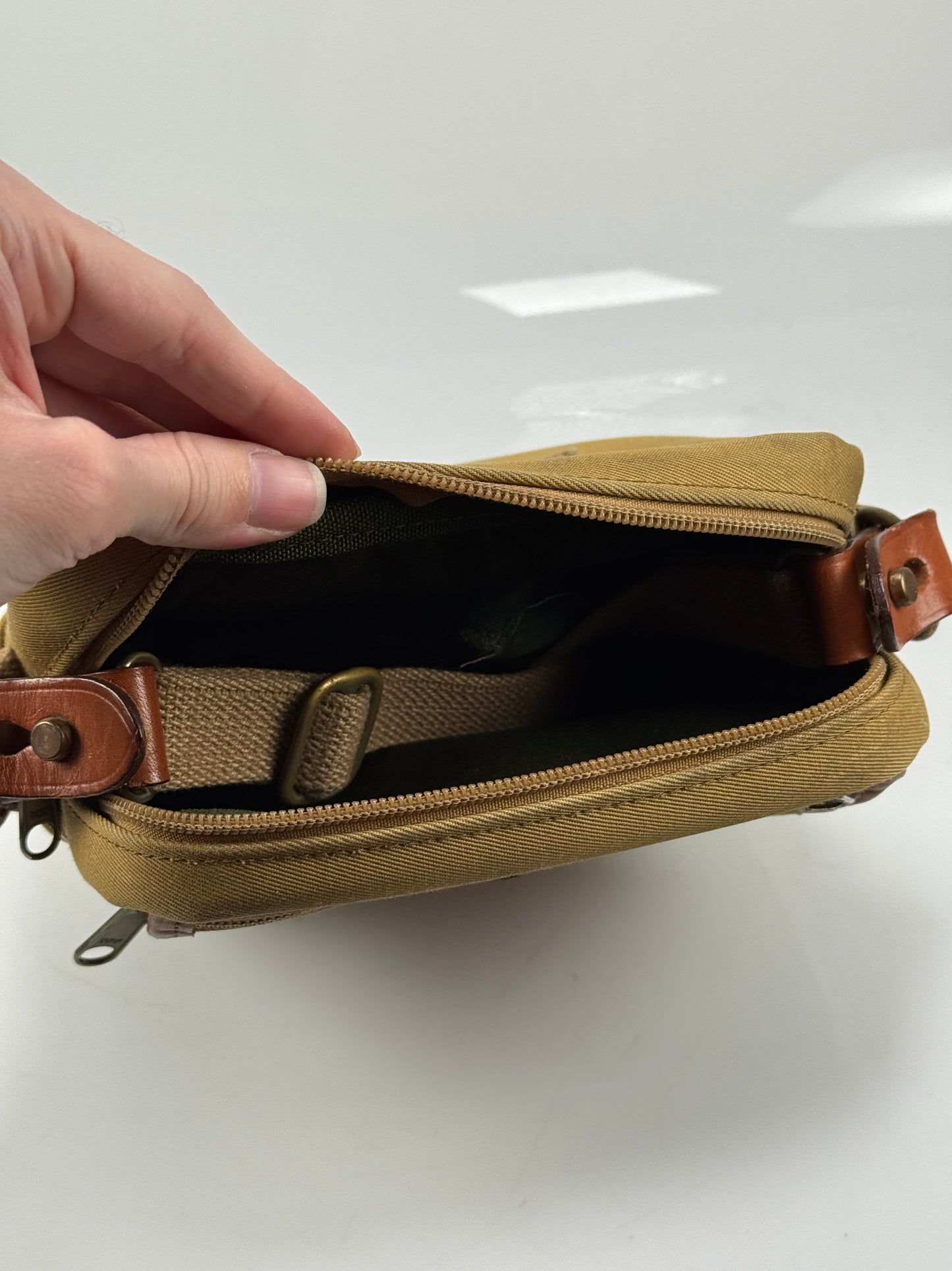 Billingham POLA Stowaway Camera Bag Case + Strap in Tan Canvas & Leather