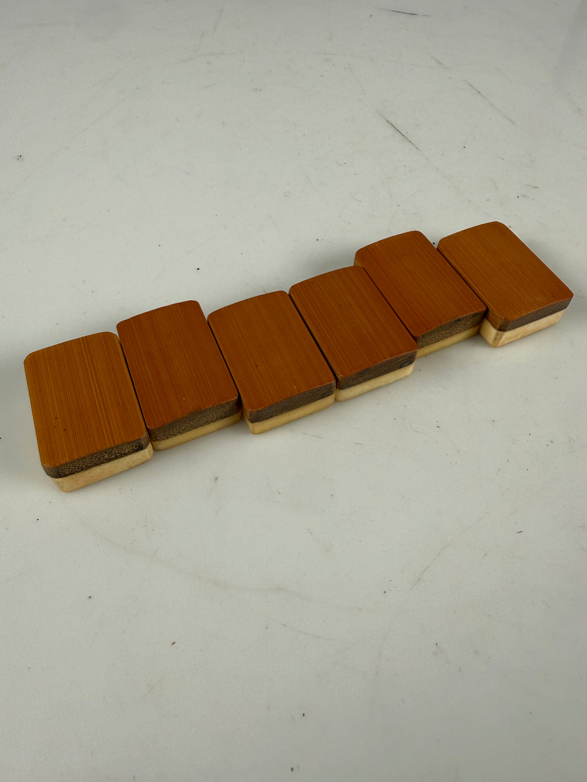 6 Thick Bone Bamboo Mahjong Replacement Tiles 4, 1, 3