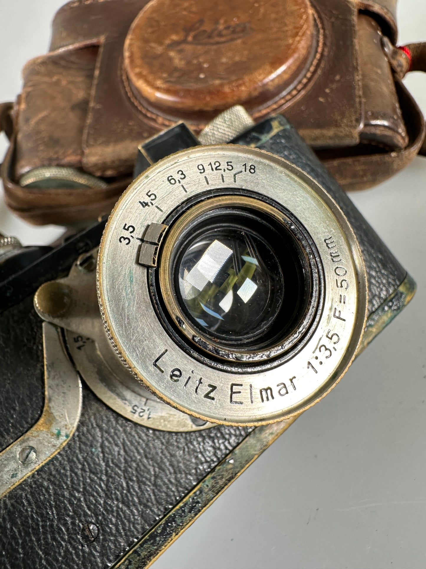 Leica I Model A 4 Digit with Feathered Arrows, mushroom 5cm f3.5 Elmar- 1927