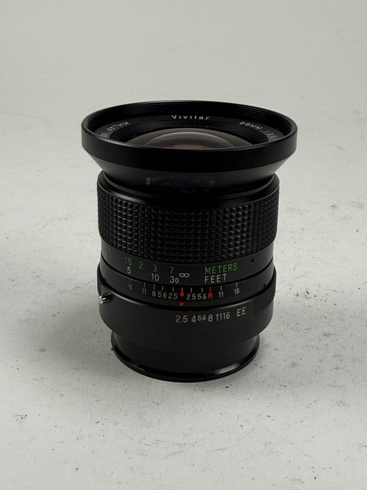 Vivitar Auto Wide angle MF 28mm F2.5 Konica Lens