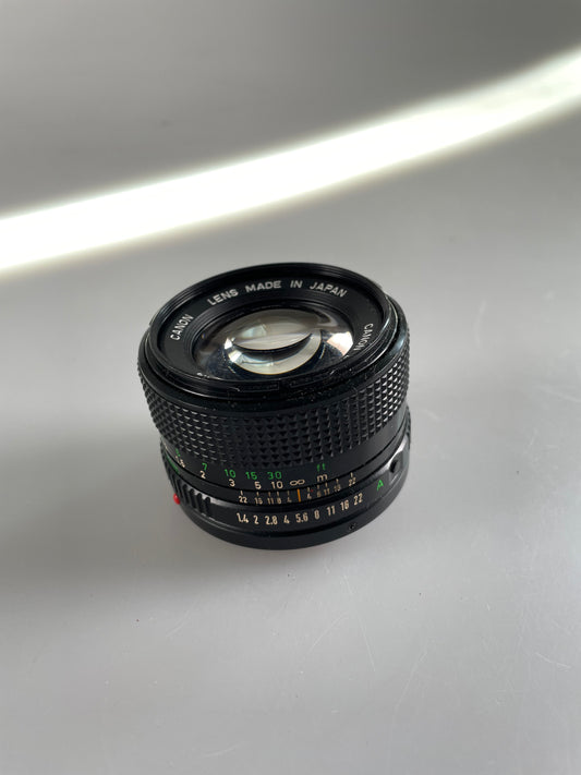 Canon FD New 50mm f1.4 MF prime Lens