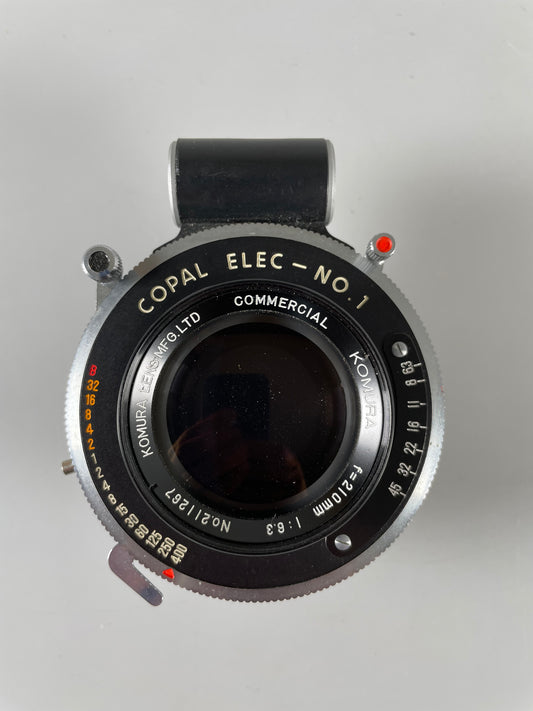 Komura 210mm f6.3 Commercial Large Format Lens in electronic copal shutter