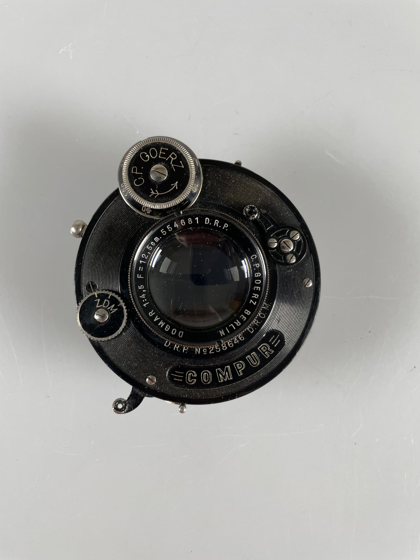 Goerz 12.5cm 125mm f4.5 Dogmar Lens with compur shutter