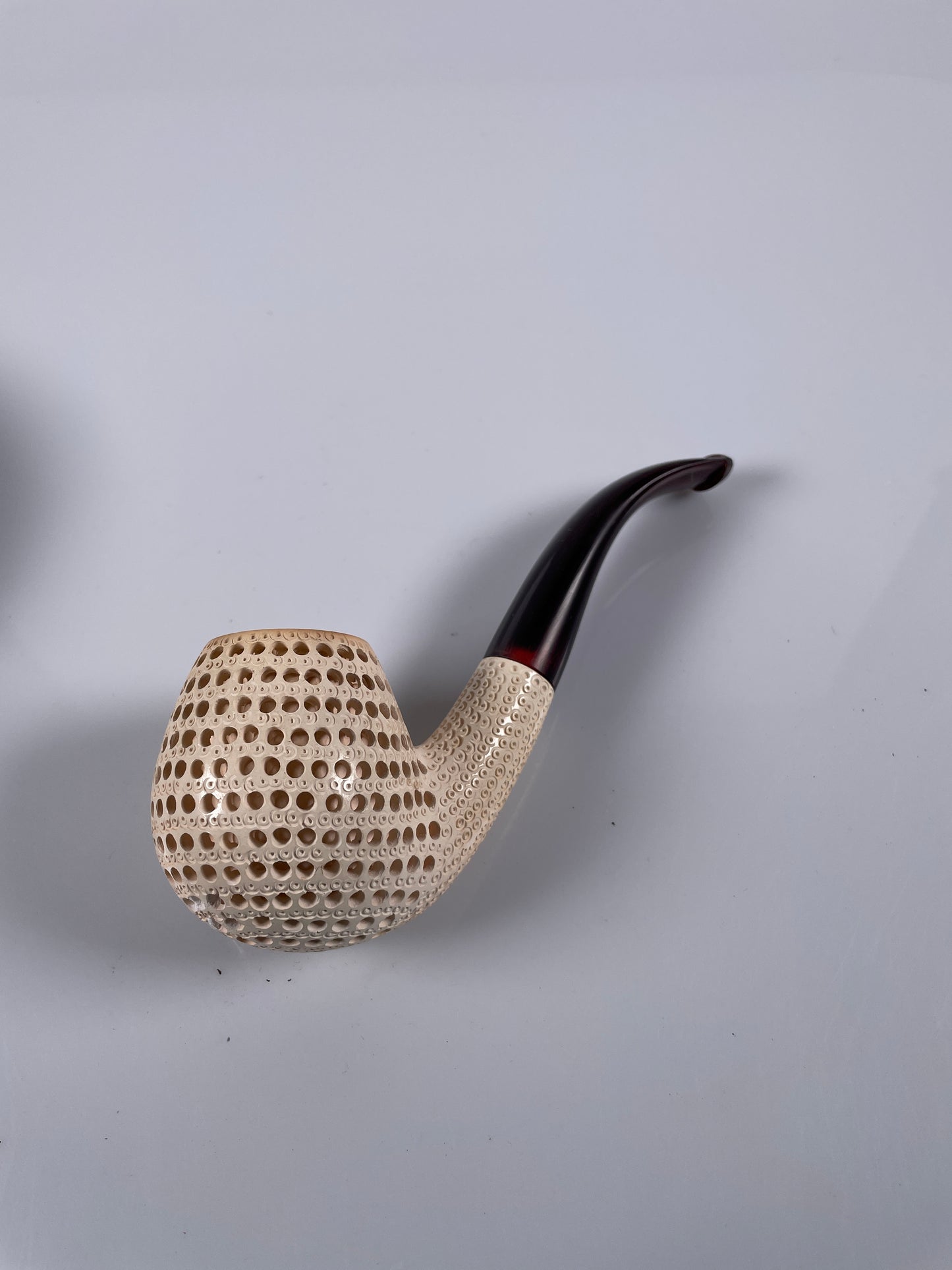 Servi Vintage Meerschaum carved Tobacco Pipe With Case