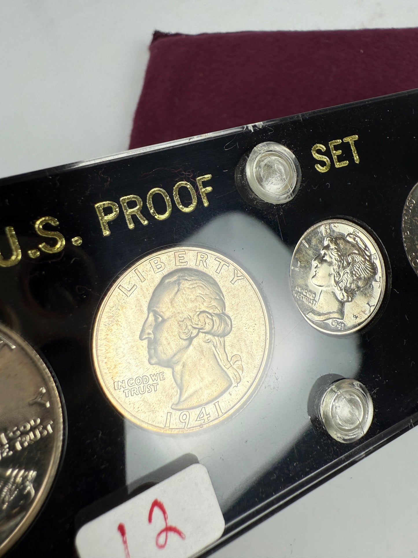 1941 US Mint Silver PROOF Set Gem Coins Black Capital Holder Display Box