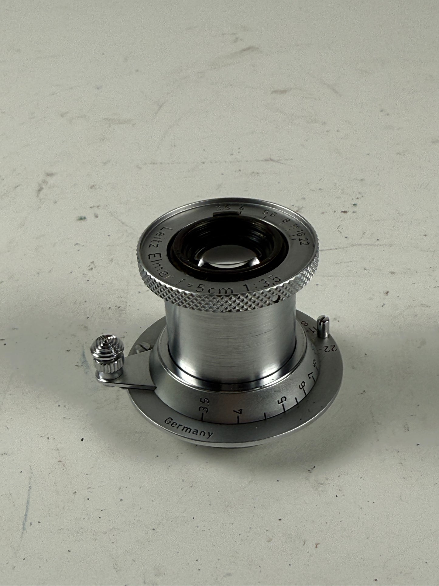 Leica Leitz 50mm (5cm) f3.5 Elmar M39 Collapsible Lens red scale