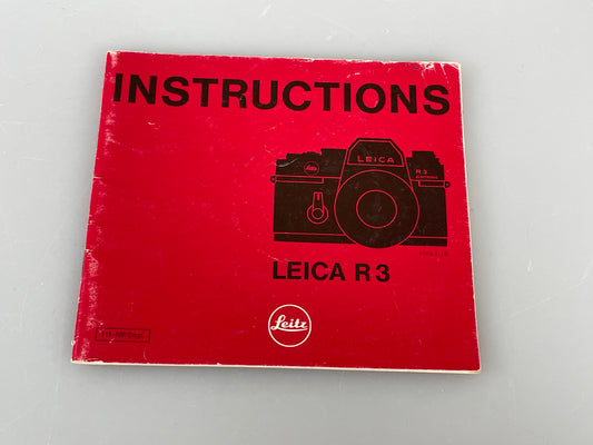 Leica R3 Body Instruction Manual Booklet