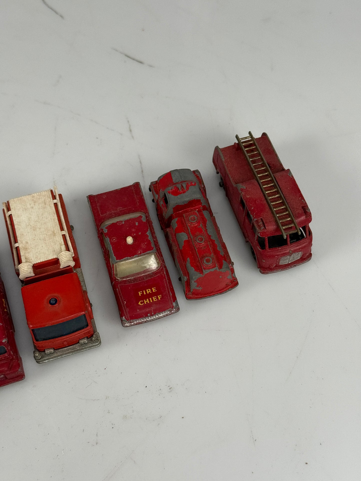 Lesney Matchbox lot of 7 toy cars Fire Engine, Chief 15, 35, 57, 29, 59, 9
