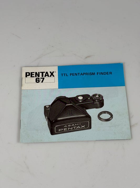 Pentax 67 6x7 TTL Pentaprism metered Camera finder Instruction Manual