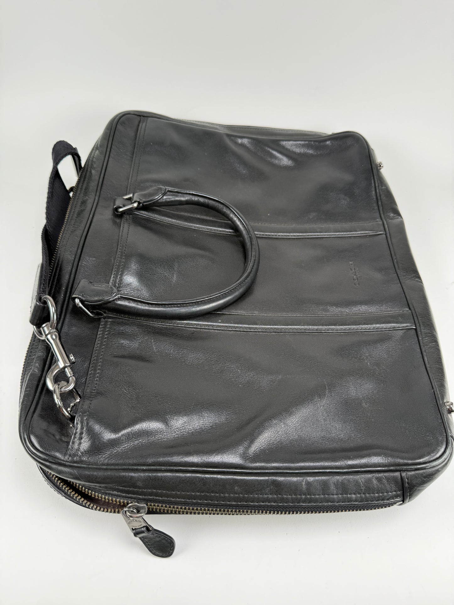 COACH Bag/Briefcase Men's Leather Black 24776 Metropolitan Slim Vintage