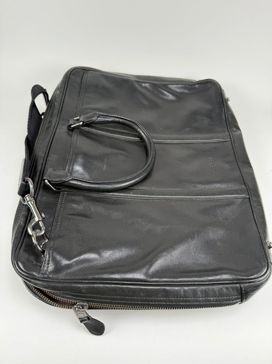 COACH Bag/Briefcase Men's Leather Black 24776 Metropolitan Slim Vintage