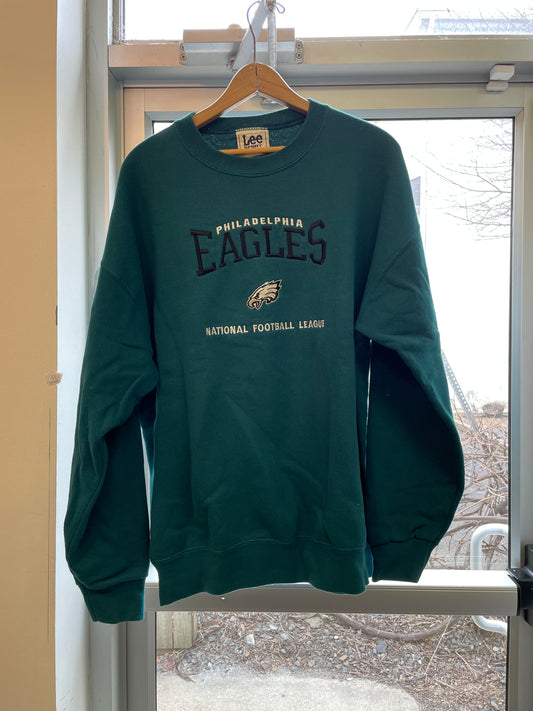 Vintage Eagles Lee Sport USA Sweatshirt Made In USA Crewneck NFL Large