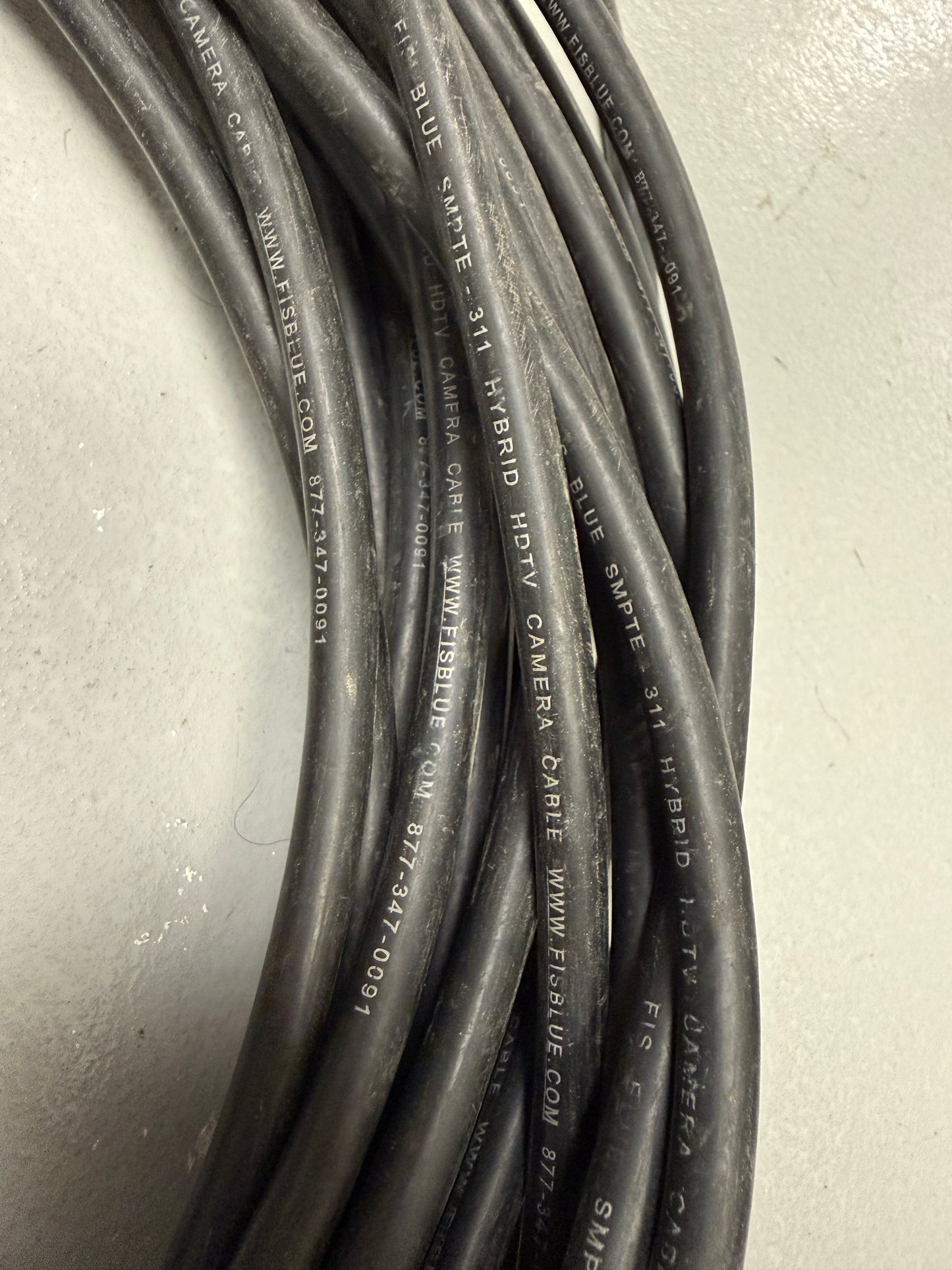 FIS Blue LEMO FGW-PHW Hybrid Fiber Optic Cable 75ft