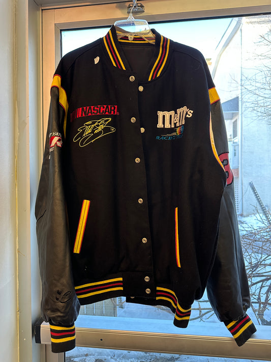 Vintage 1990s Nascar #38 Black M&M Jacket Size Large