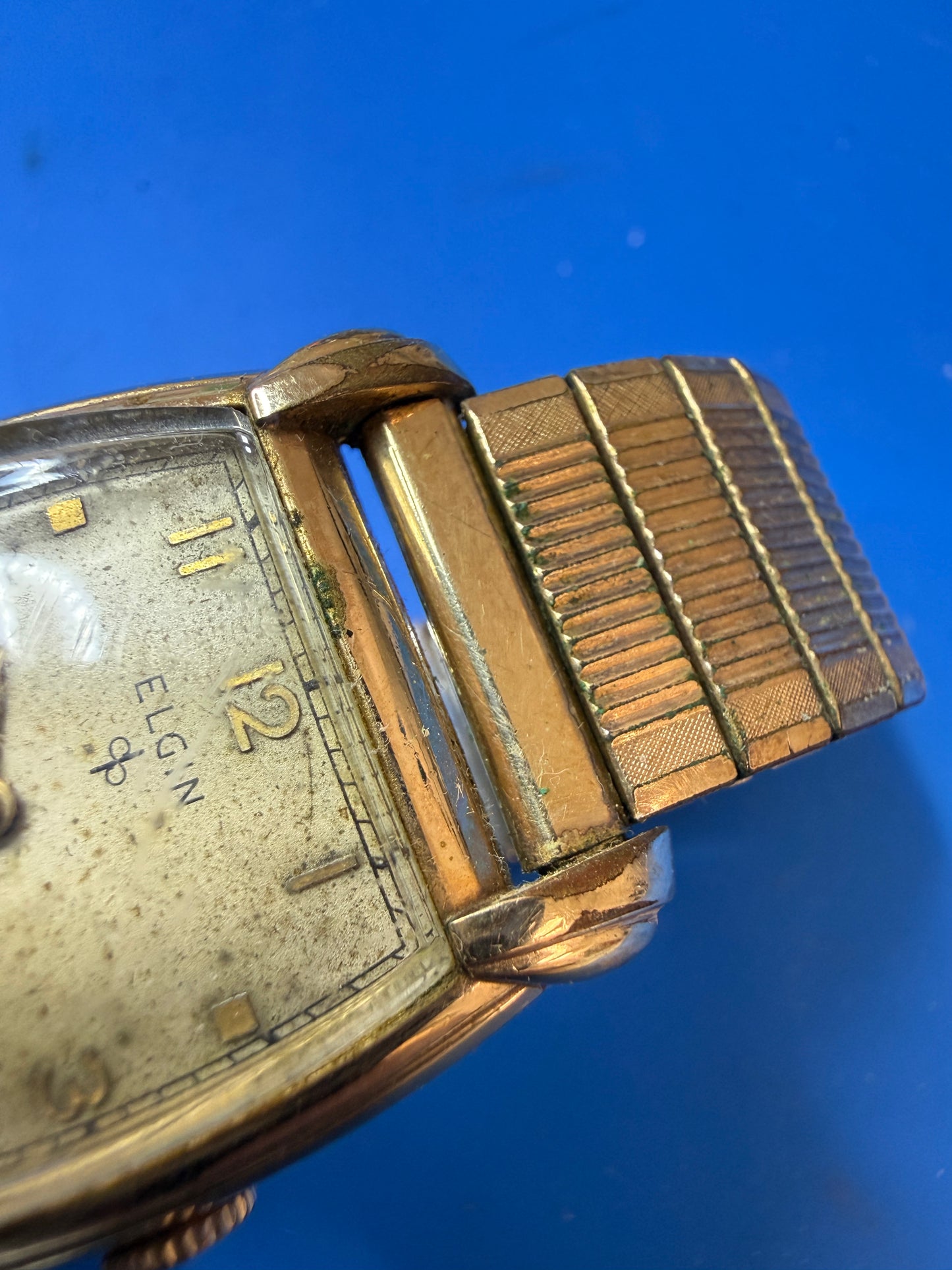 Vintage Mens Elgin 10K RGP Watch rolled gold plate manual wind