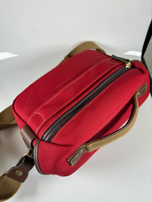 Billingham Hadley Shoulder Bag Small (Burgundy w/Chocolate Leather Trim)