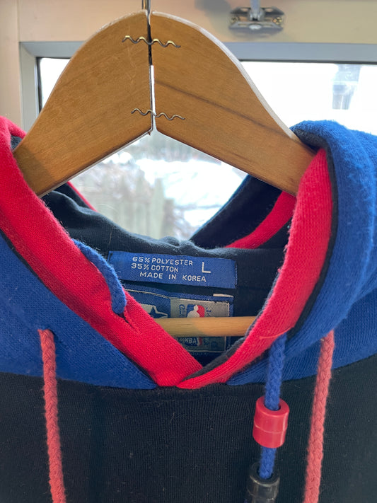 Vintage 90s Philadelphia Sixers NBA Starter Double Hood Sweatshirt Hoodie Men Lg