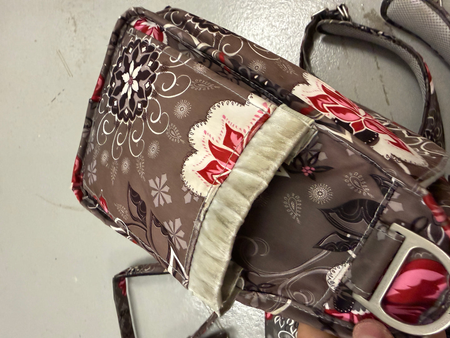 JuJuBe Baby Diaper Bag Brown Large Flower Print
