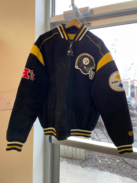 Pittsburgh Steelers Leather Letterman Jacket XL
