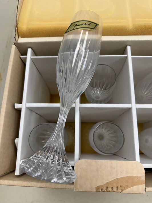 Baccarat Massena Champagne Flute 8 1/2 in set of 6 NOS