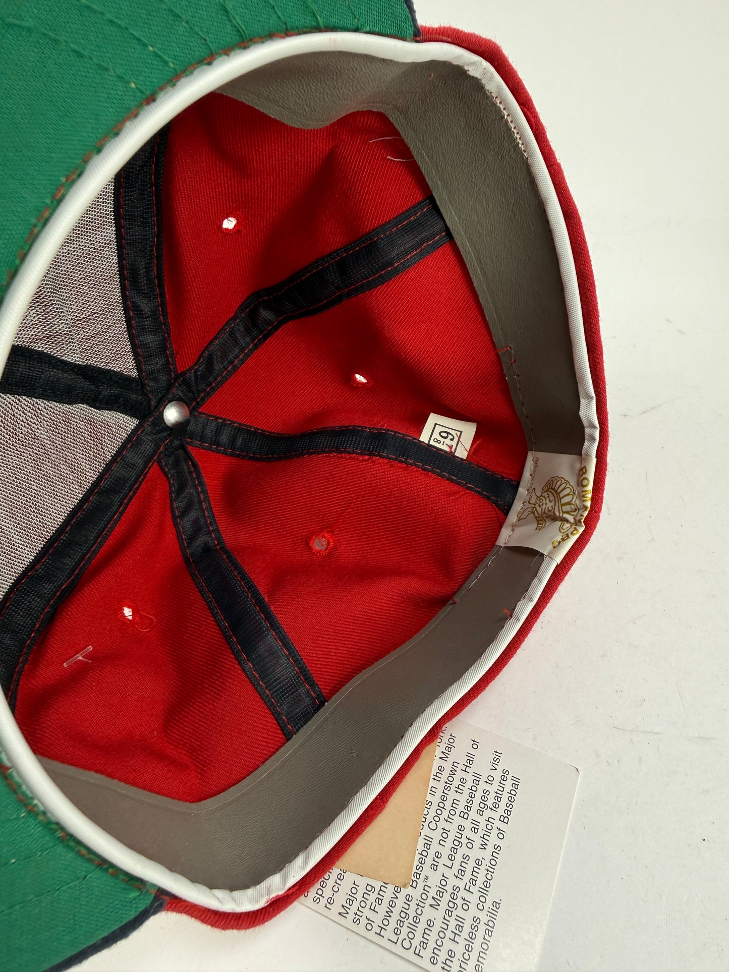 Vintage Boston Red Socks Roman Pro MLB Cooperstown 6 7/8 fitted hat NOS 1975