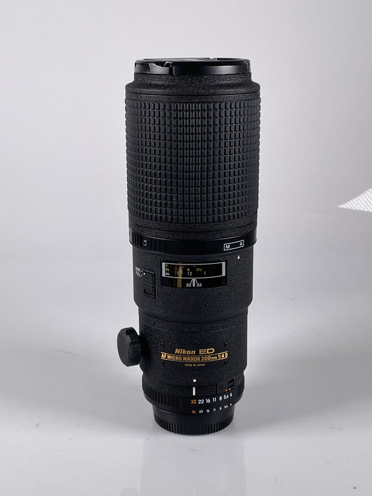 Nikon Nikkor AF 200mm f4 D ED Micro Lens in box