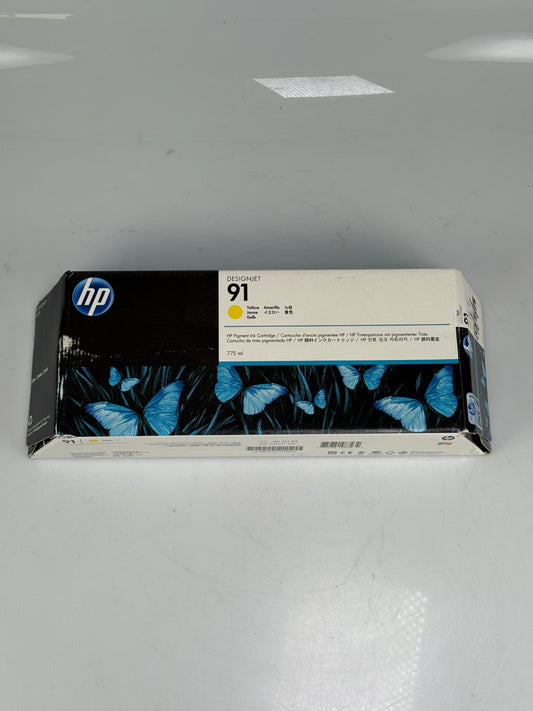 Genuine HP 91 Yellow C9469A 775ml Pigment Ink Cartridge 10/2018