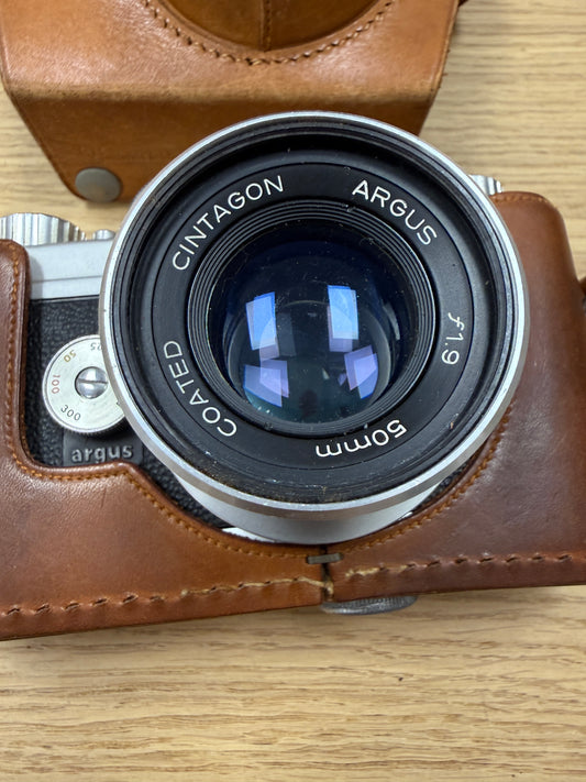 Argus C44 rangefinder film camera w/ Cintegon 50mm f1.9 RARE lens