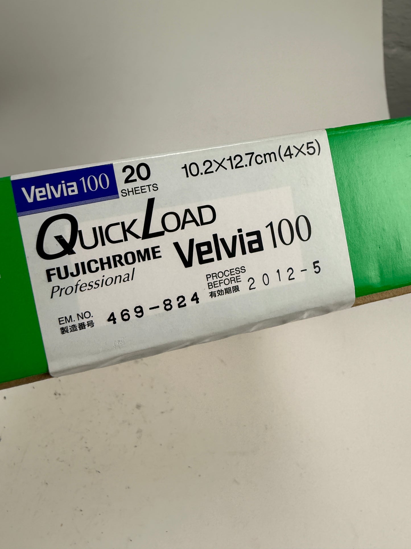 20 Sheet Box Sealed Fujifilm Velvia 100 RVP 4x5 Quickload Expired 2012 FROZEN