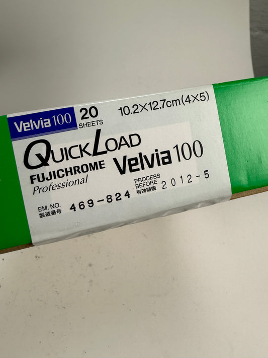 20 Sheet Box Sealed Fujifilm Velvia 100 RVP 4x5 Quickload Expired 2012 FROZEN