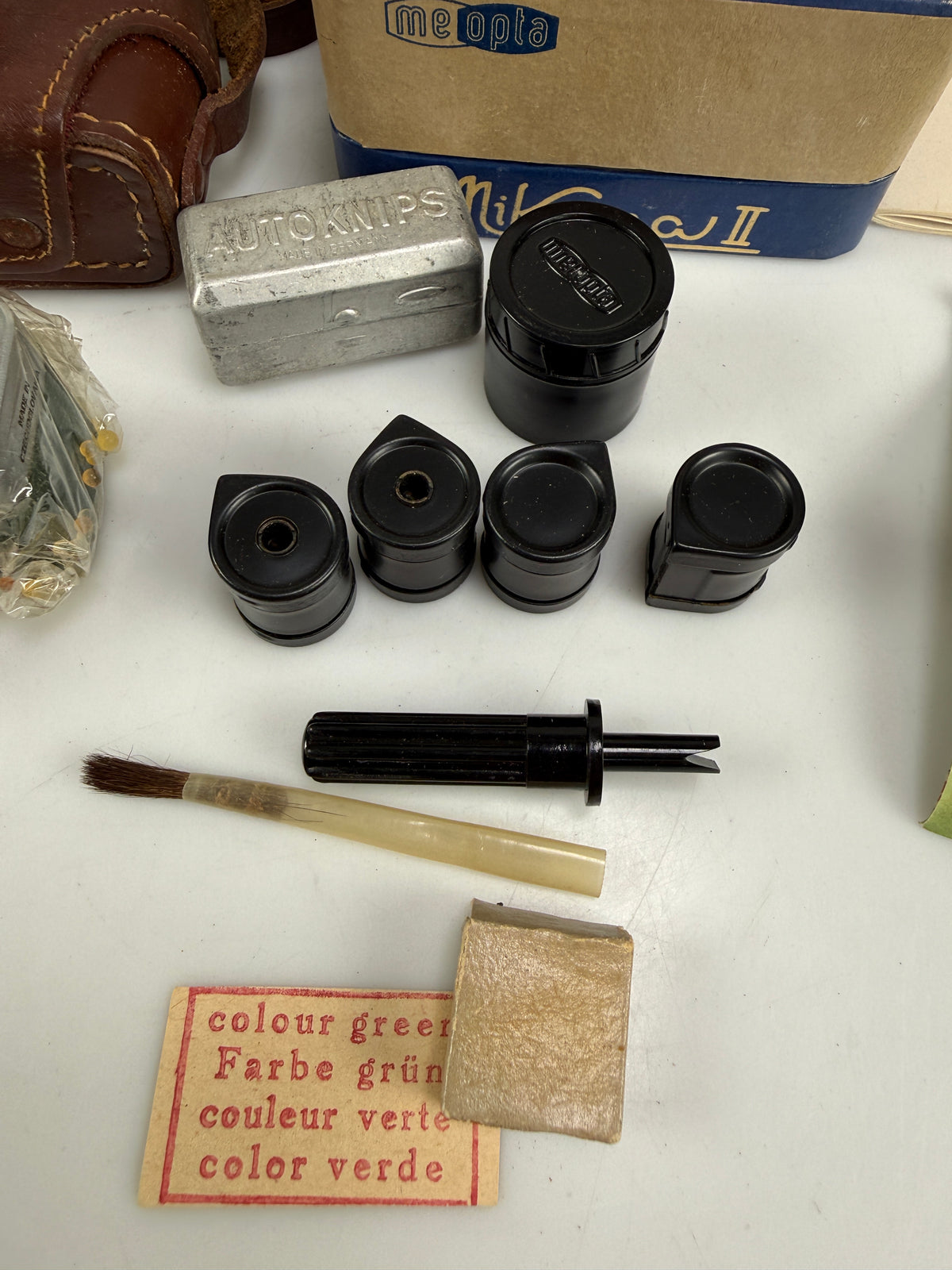 Meopta Mikroma II Green Colored 16mm Film Subminiature Camera NOS in Box
