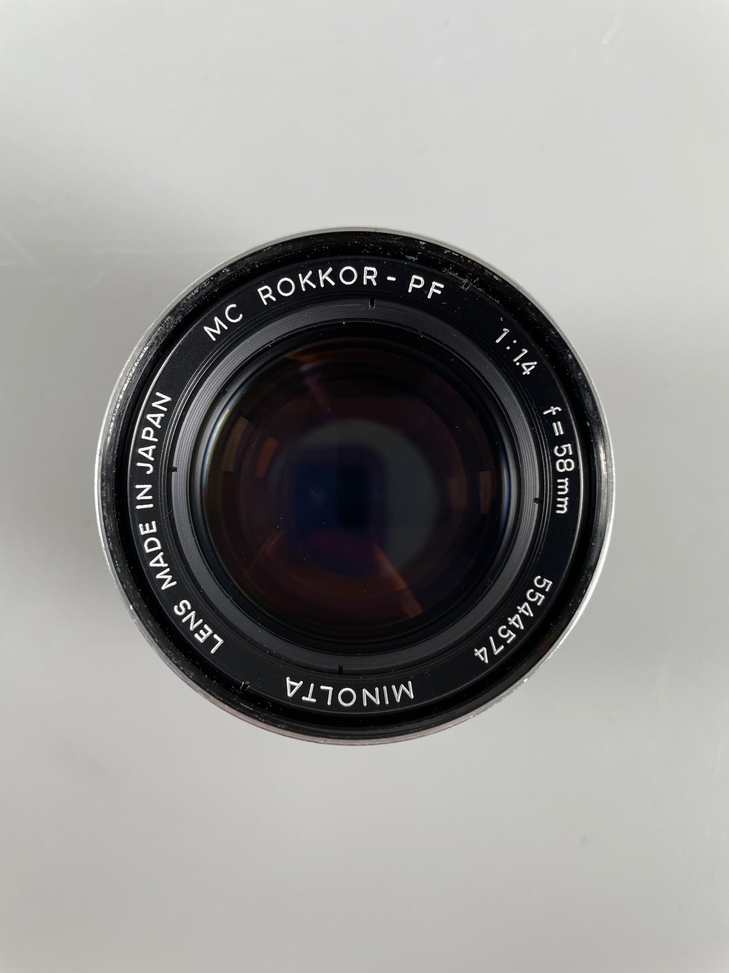 Minolta 58mm F1.4 Rokkor-PF MC Mount Manual Focus Fixed lens