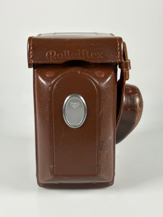 Rolleiflex 2.8F 3.5F 3.5e Genuine Brown Leather Camera Case Meter Cover and strap lugs