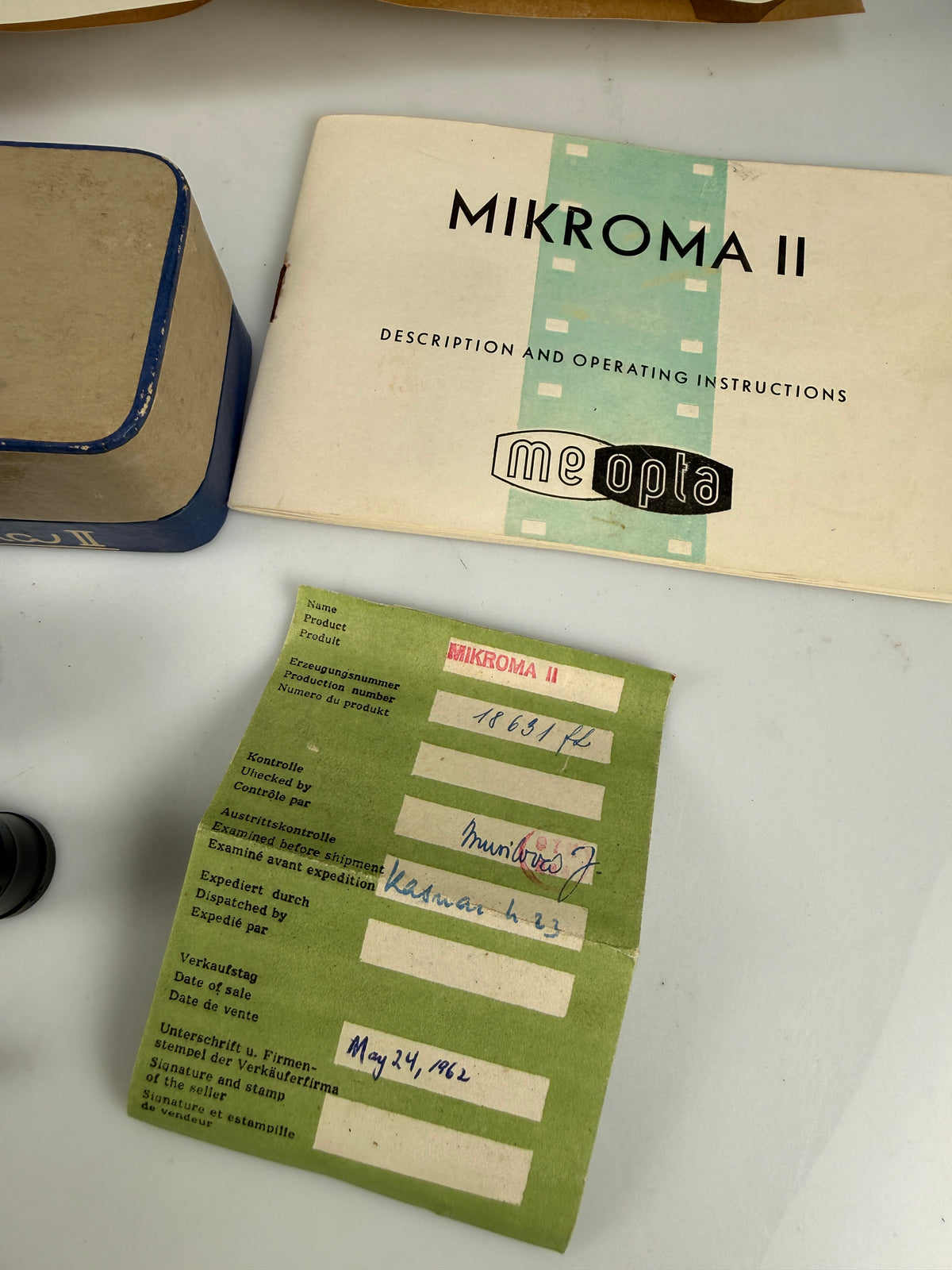 Meopta Mikroma II Green Colored 16mm Film Subminiature Camera NOS in Box