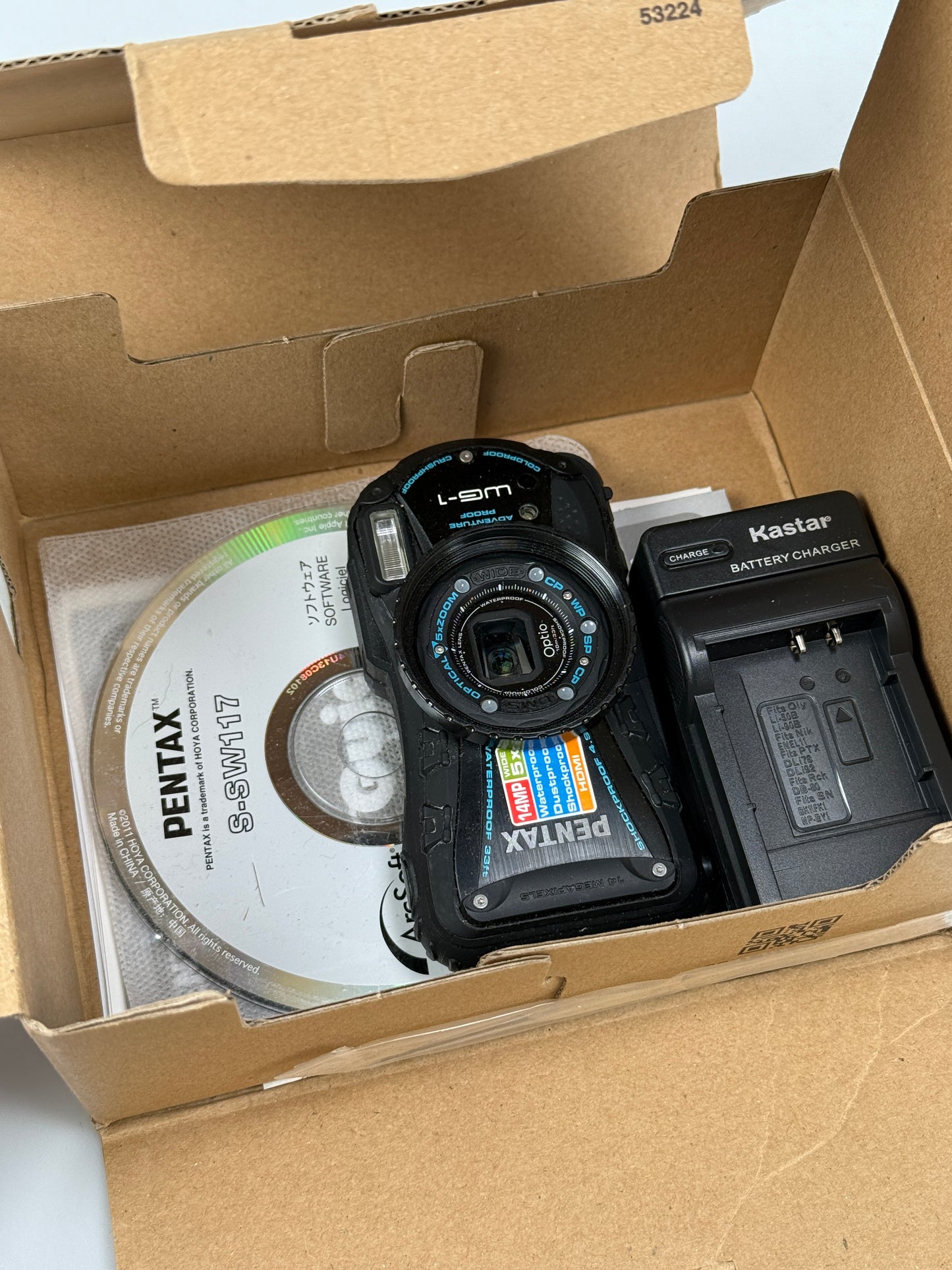 Pentax Optio WG-1 Waterproof Black Digital Camera 14MP