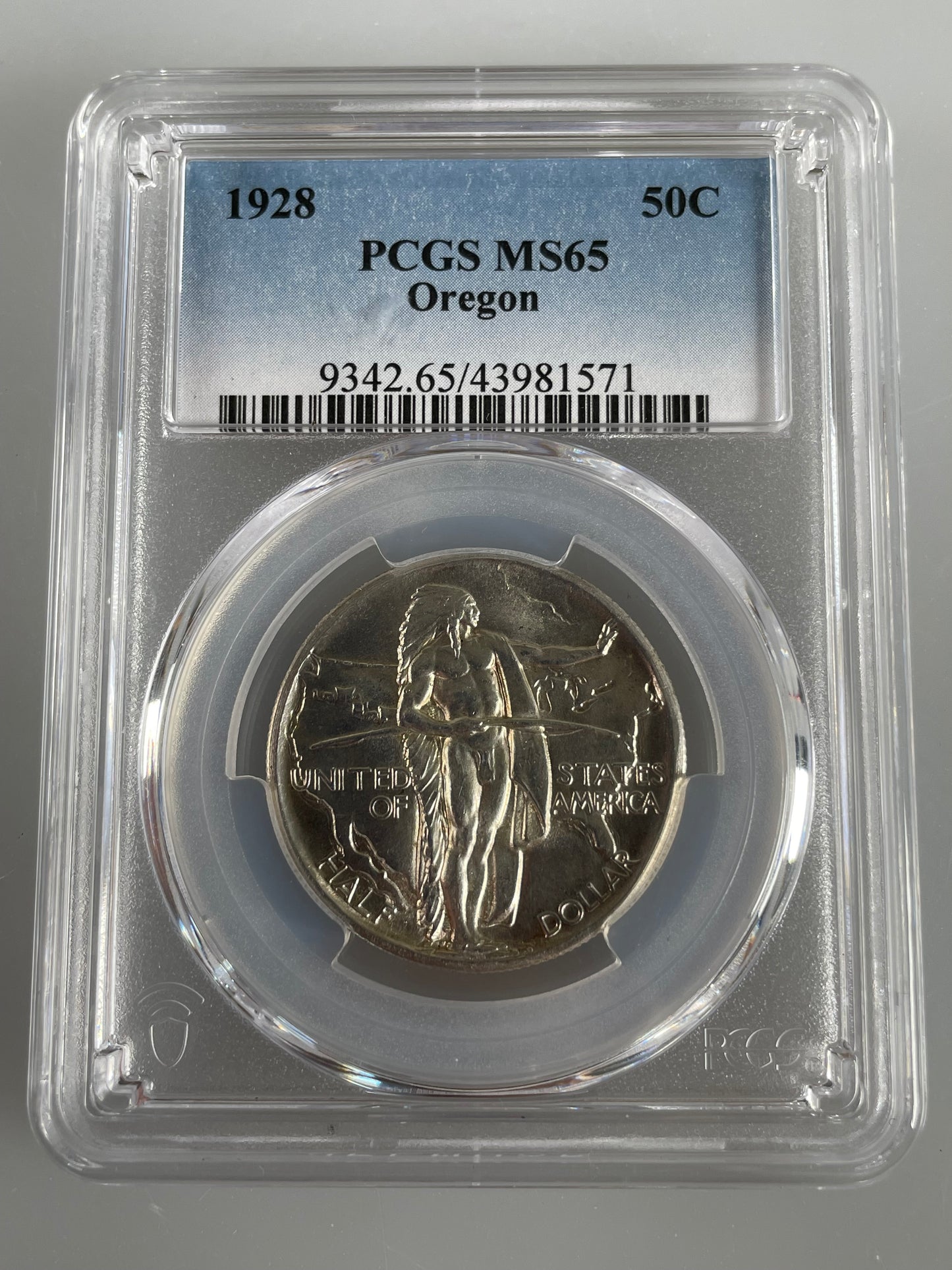 1928 Oregon Trail Commemorative Half Dollar 50c PCGS MS65