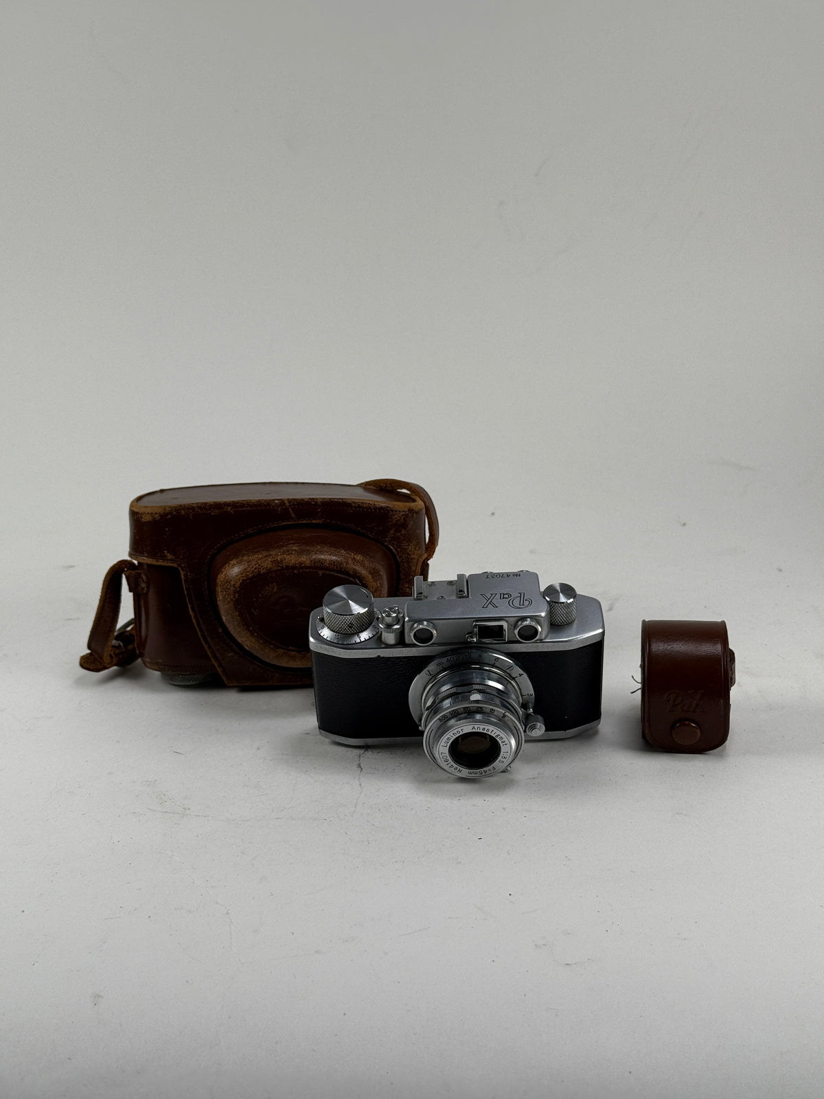 PAX 35mm Rangefinder Camera Luminor Anastigmat 45mm f3.5 Case, hood