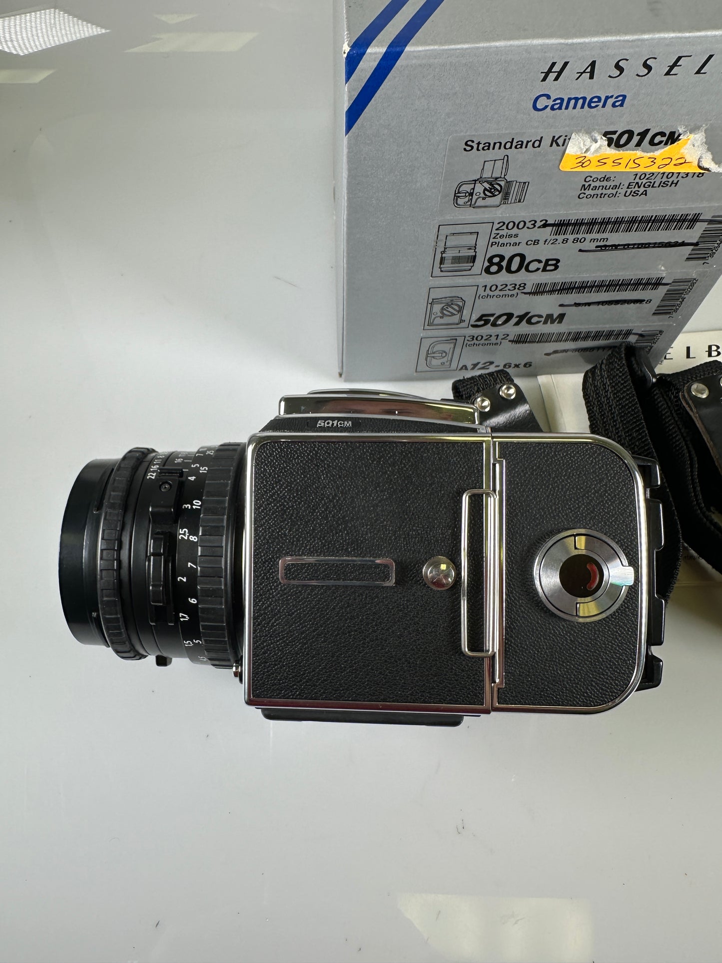 Hasselblad 501CM Film Camera Black CB 80mm f2.8 Lens, acute matte D, a12