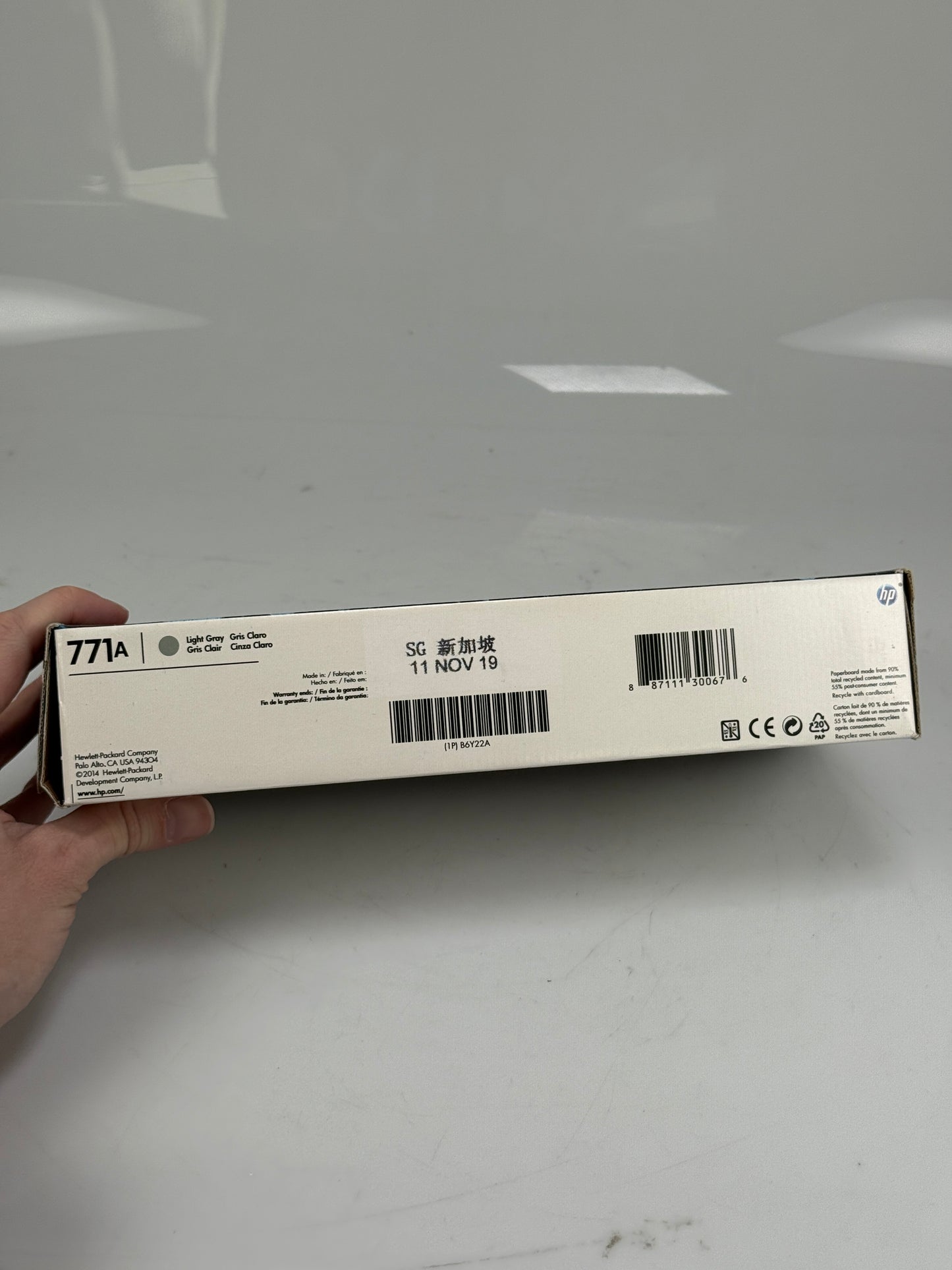 HP 771A B6Y22A Light Gray DesignJet Ink Cartridge - Z6200 - Genuine OEM 11/2019