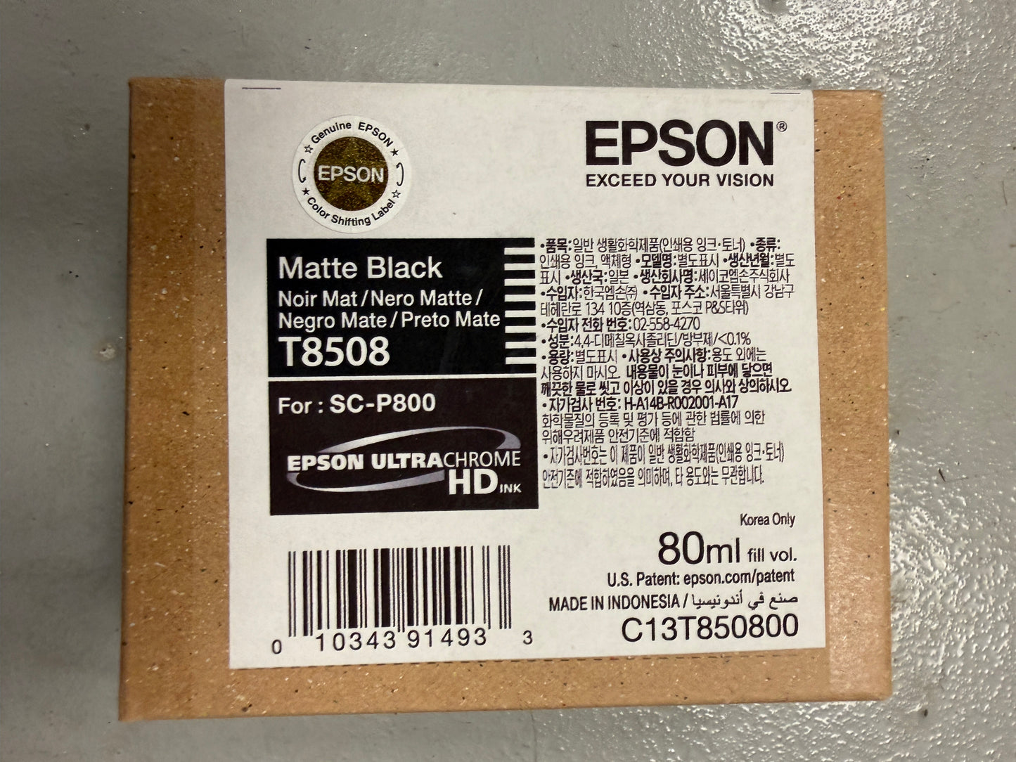 New Genuine Epson T8508 Matte Black Ultra Chrome HD Ink For SC-P800 Exp 2021