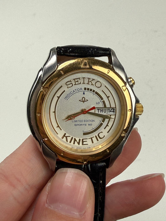 Sieko Kinetic Men’s Indicator Watch 5M43-0B89 Sapphire Crystal Limited edition sports 50