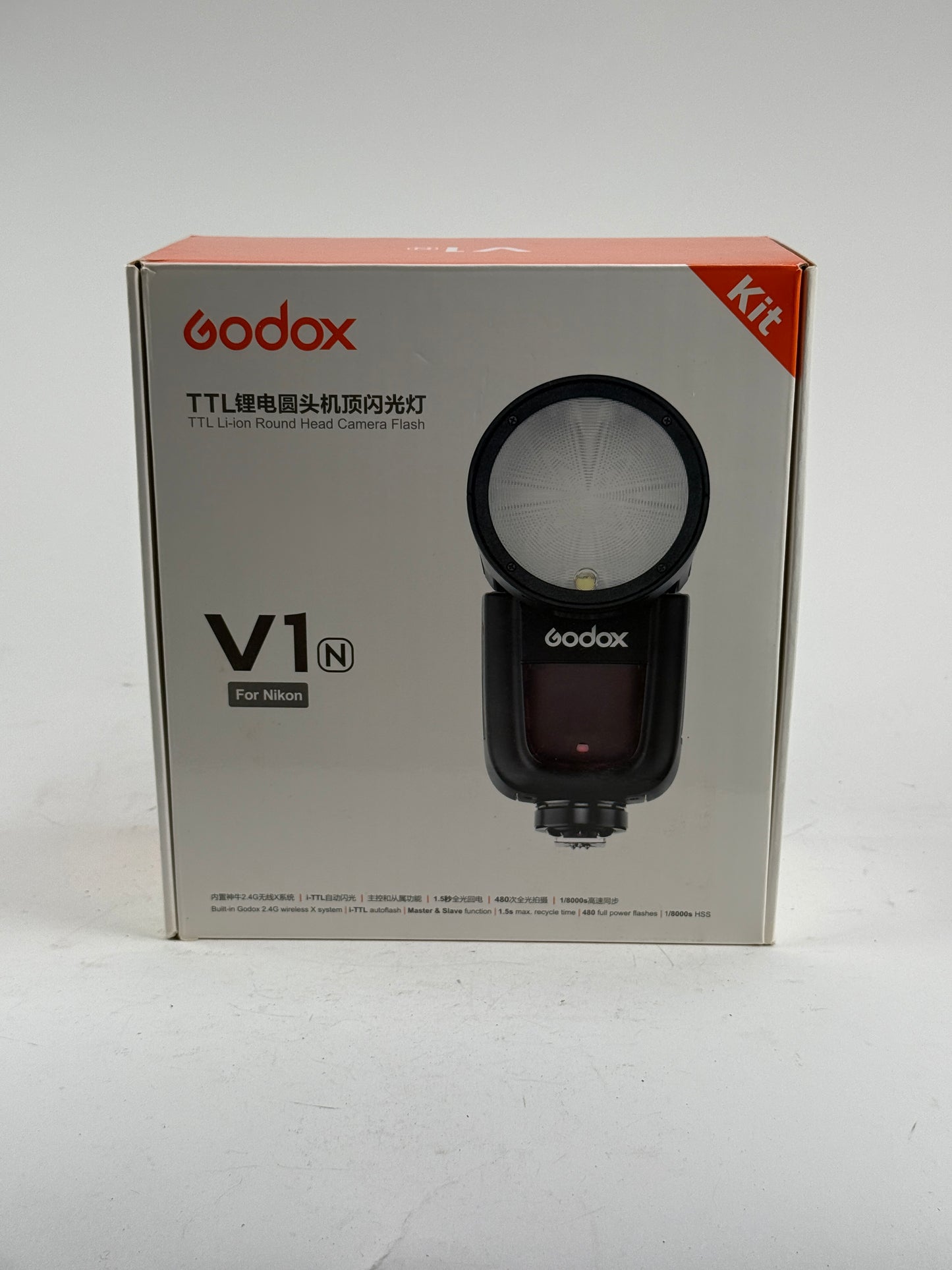 Godox V1-N 2.4G Round Head 2.4G TTL HSS Flash Light Speedlite For Nikon