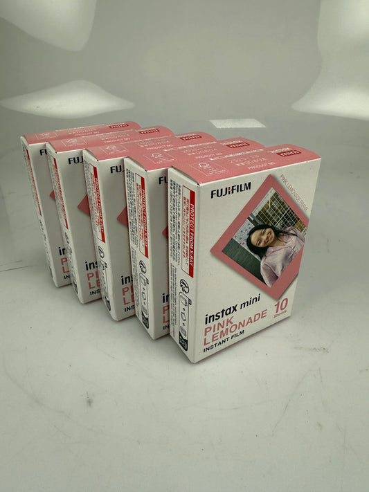 Fujifilm Pink Lemonade Mini Instax Film, 5 packs 50 shots Exp 10/2025