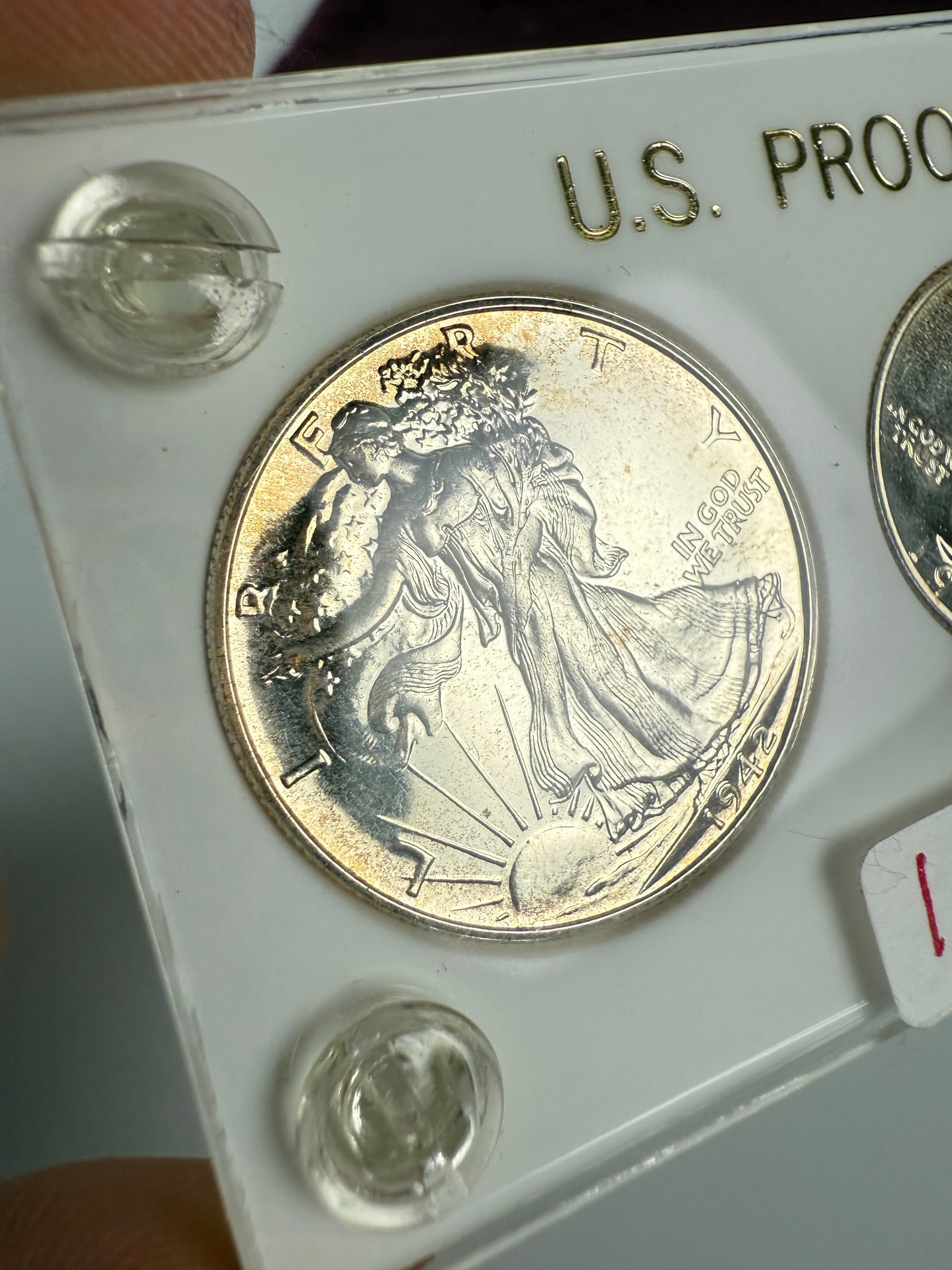 1942 US Mint Silver PROOF Set Gem Coins White Capital Holder Display Box